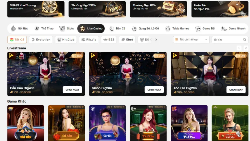 Vua99 – Đế chế tài xỉu trực tuyến cuốn theo mọi cuộc chơi
